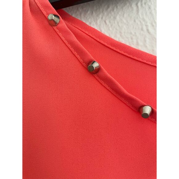 Soprano Women's Coral Tank Top MEDIUM Silver Studs Flowy with Open back. NWOT - Picture 2 of 11